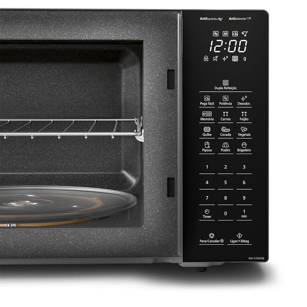 Microondas Panasonic Dupla Refeição 34L Black Glass NN-ST66NBRU 220V - 2