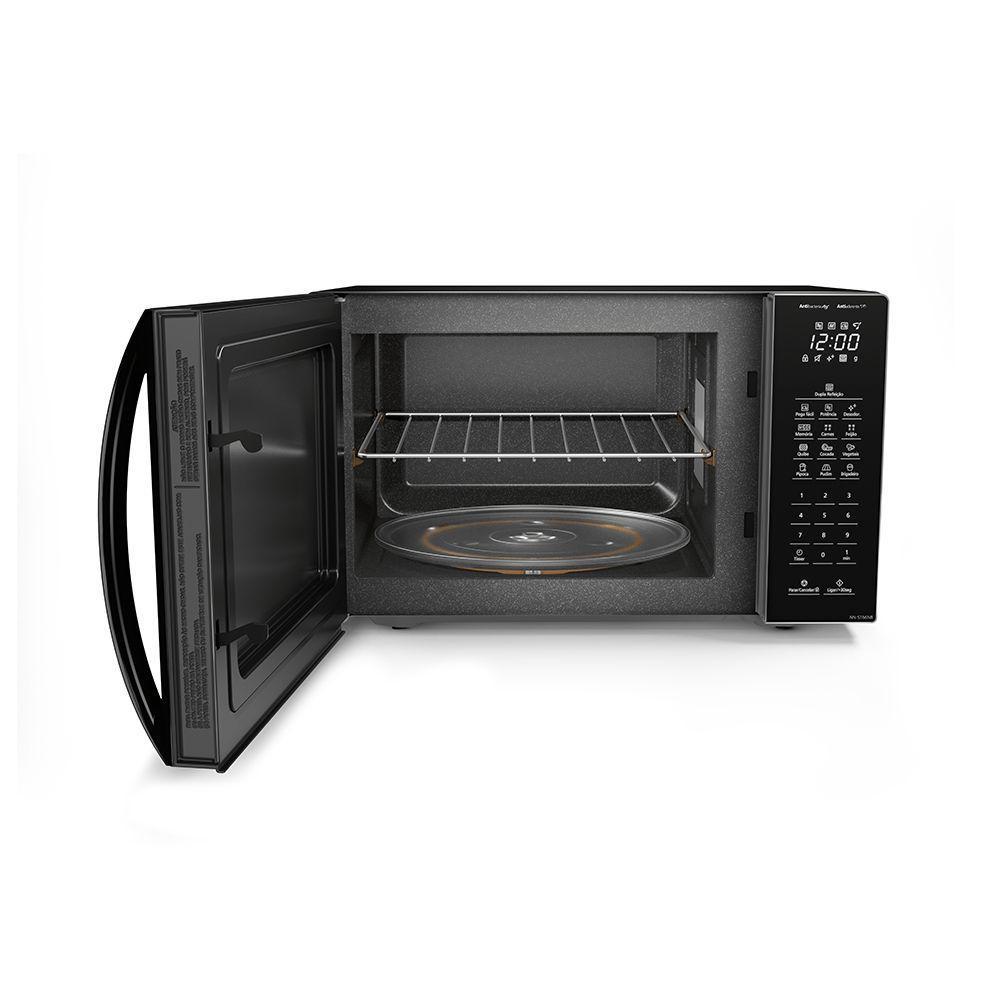 Microondas Panasonic Dupla Refeição 34L Black Glass NN-ST66NBRU 220V - 7