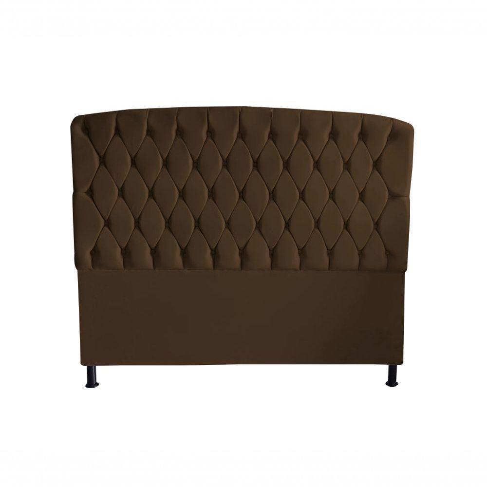 Kit Dubaí Cabeceira De Cama Box Casal E Recamier Baú Queen 160 Cm Suede Marrom Do Lar Móveis - 2