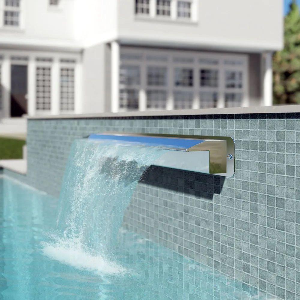 Cascata Pratic Naburi 40cm De Embutir Na Parede Com Acabamento Em Aço Inox 304 Para Piscinas - Sodramar - 3