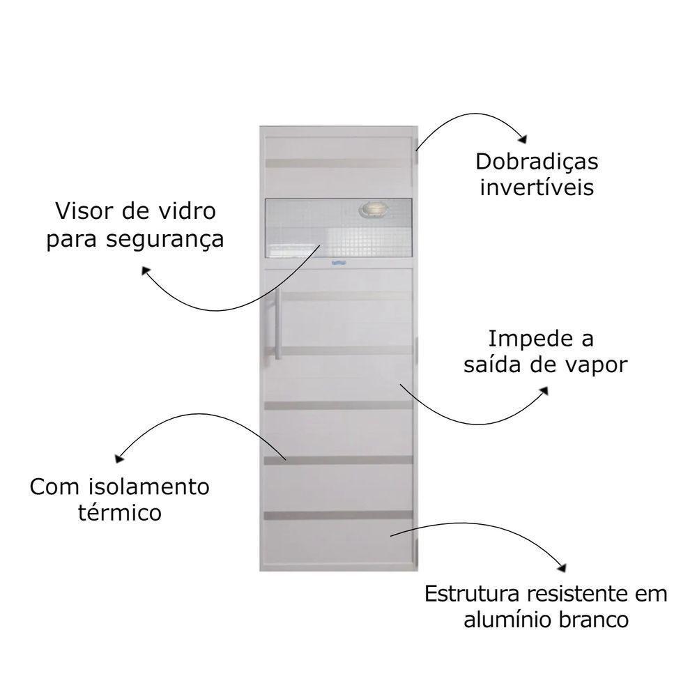 Porta Para Sauna A Vapor De Alumínio Branco 0,70 X 1,99m - Sodramar - 2