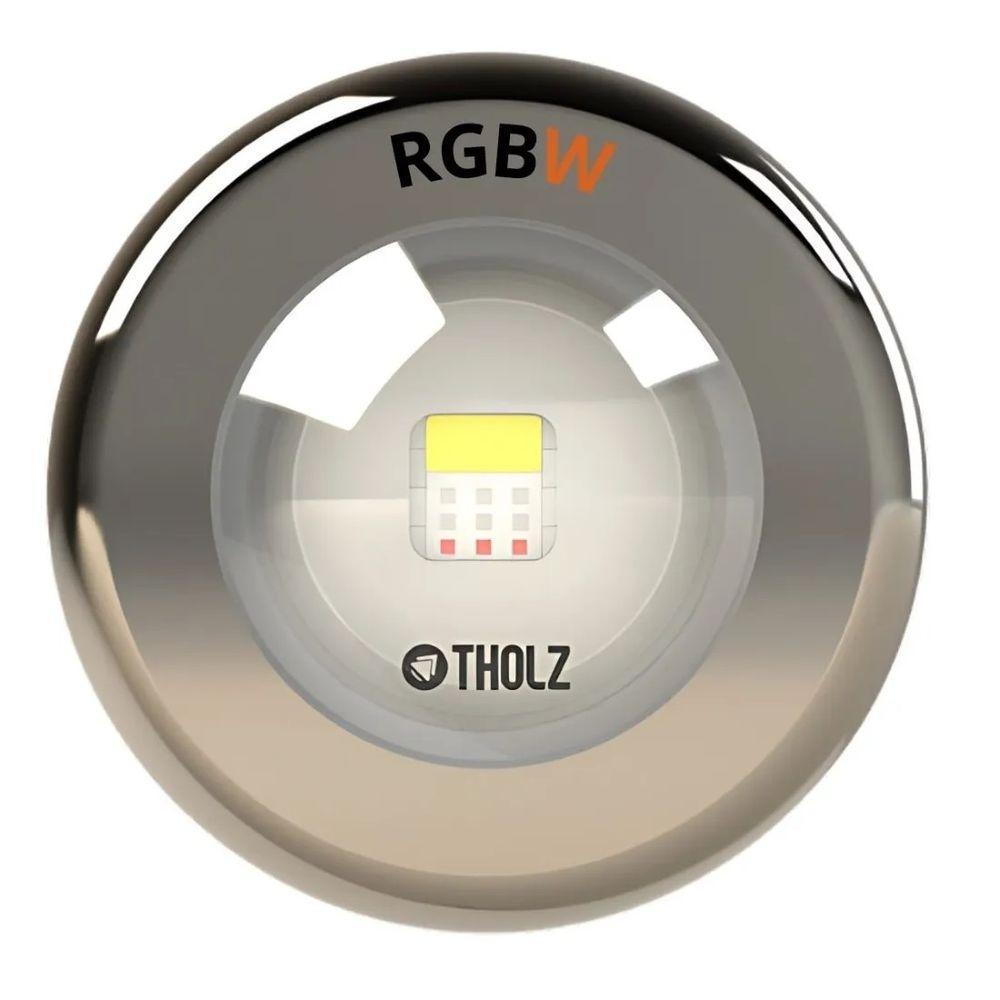 Refletor Led 15w Inox Rgb Premium Com Cabo 02 Metros Para Iluminação Piscina - Tholz - 1