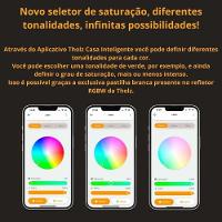 Refletor Led 15w Inox Rgb Premium Com Cabo 02 Metros Para Iluminação Piscina - Tholz