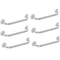 Barra Alça De Apoio Kit 6 Uni Banheiro Inox 40cm Barra Idoso Cadeirante Deficiente Acessibilidade - 1