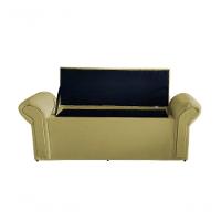 Kit Dubaí Cabeceira De Cama Box Casal E Recamier Baú Queen 160 Cm Suede Bege Do Lar Móveis - 4