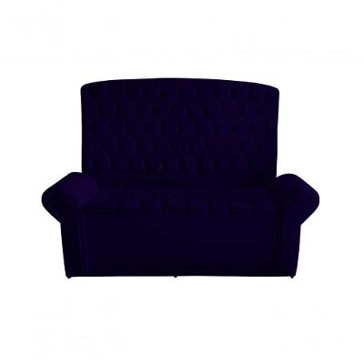 Kit Dubaí Cabeceira De Cama Box Casal E Recamier Baú Solteiro 90 Cm Suede Azul Marinho Do Lar Móveis