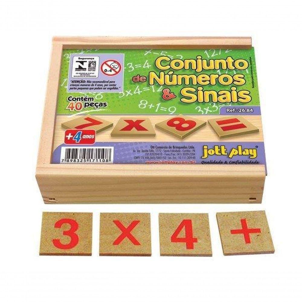 Conjunto De Números E Sinais Com 40 Peças Em M.d.f Madeira - 3