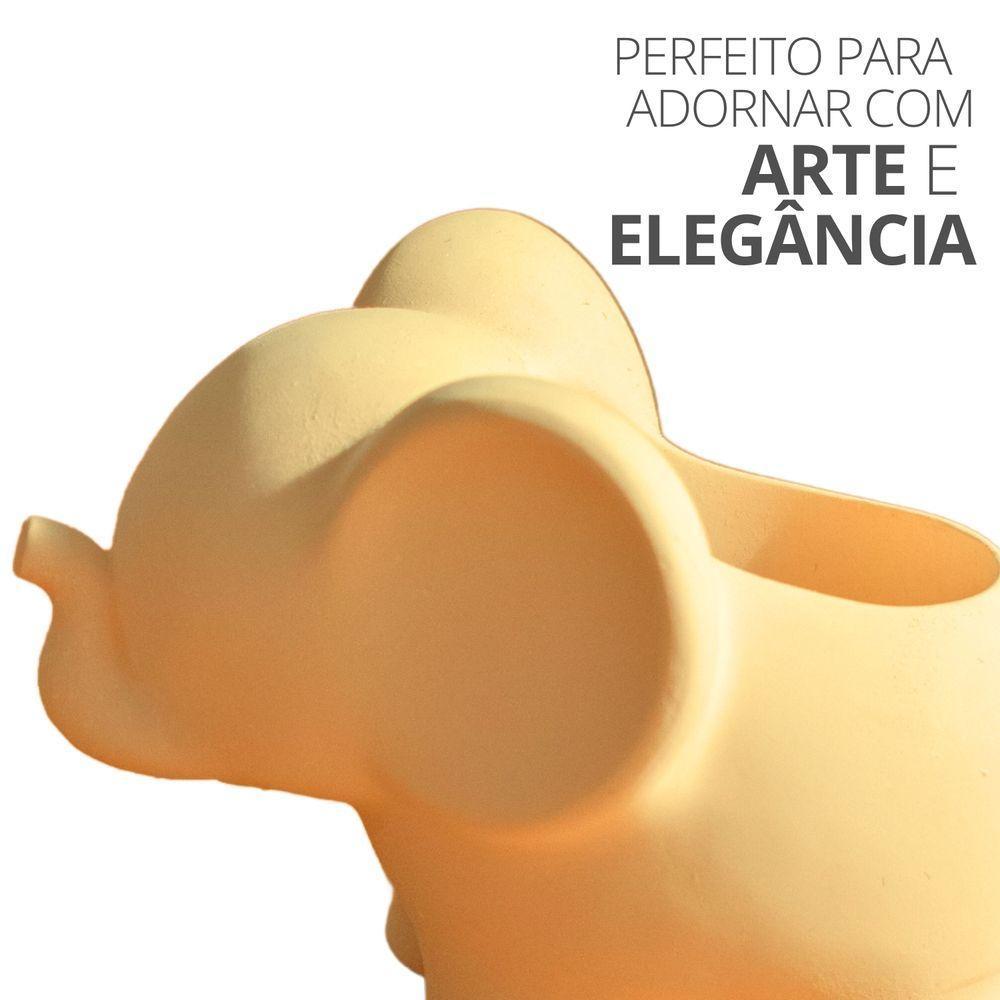 Vaso Decorativo Elefante 12cm Cimento Artesanal Cinza - 7