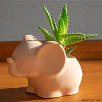 Vaso Decorativo Elefante 12cm Cimento Artesanal Cinza - 2