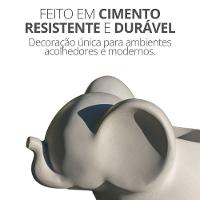 Vaso Decorativo Elefante 12cm Cimento Artesanal Cinza - 5