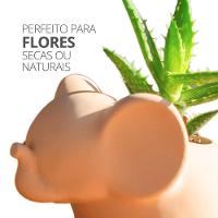 Vaso Decorativo Elefante 12cm Cimento Artesanal Cinza - 6