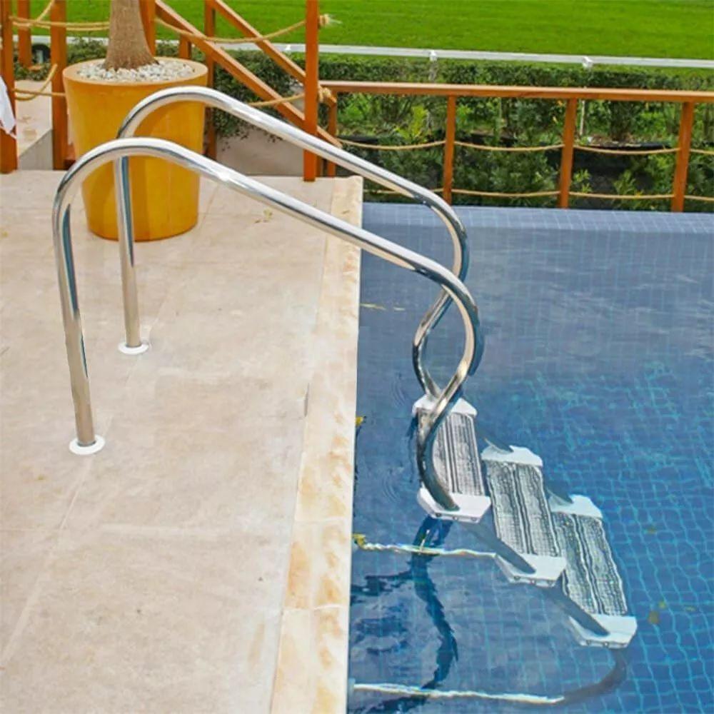 Escada Para Piscina Confort 2 Polegadas 4 Degraus Inox Duplo - Sodramar - 3
