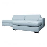Sofá De Couro Com Chaise N.y. 3 Lugares Light Blue 2,54 M - Mempra - 3