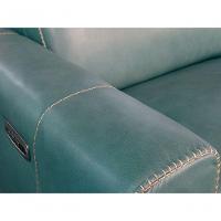 Sofá Reclinável Elétrico De Couro Legend Com Itable E Luminária à Esquerda Couro Turquese - Mempra - 5