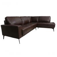 Sofá De Couro Rubi 2 Lugares Com Chaise Direita Soft Tabaco - Mempra Design - 3
