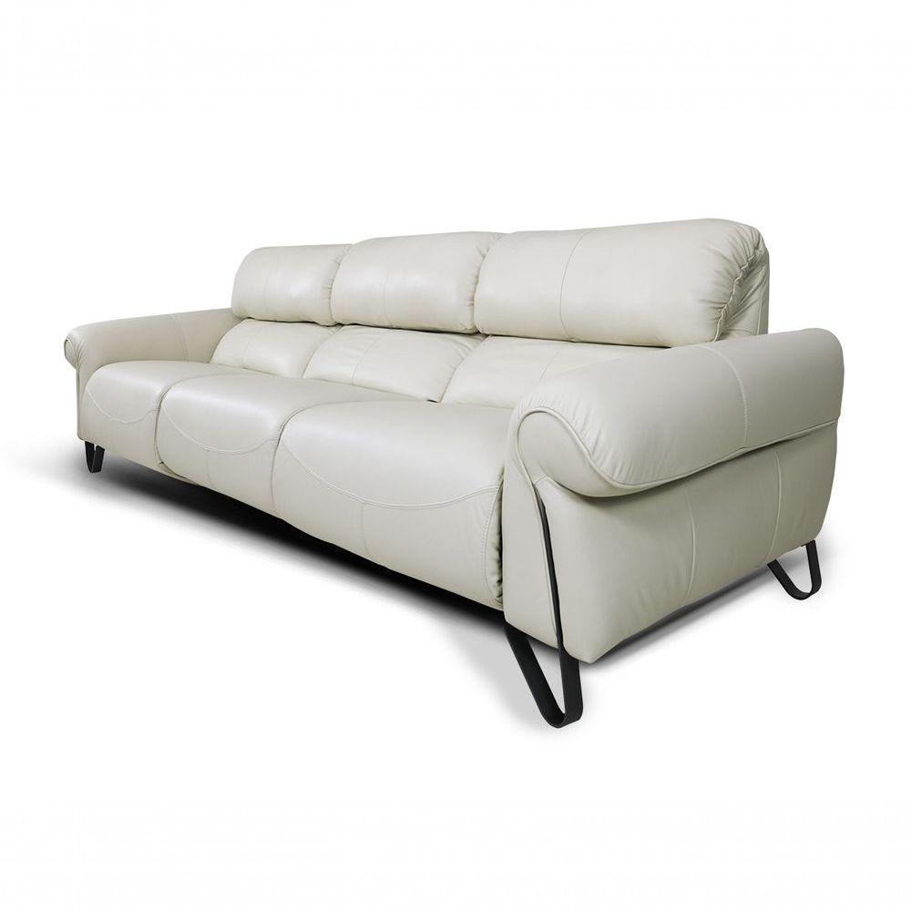 Sofá Reclinável Elétrico De Couro Belarus Off White - Mempra (3 Módulos) - 2