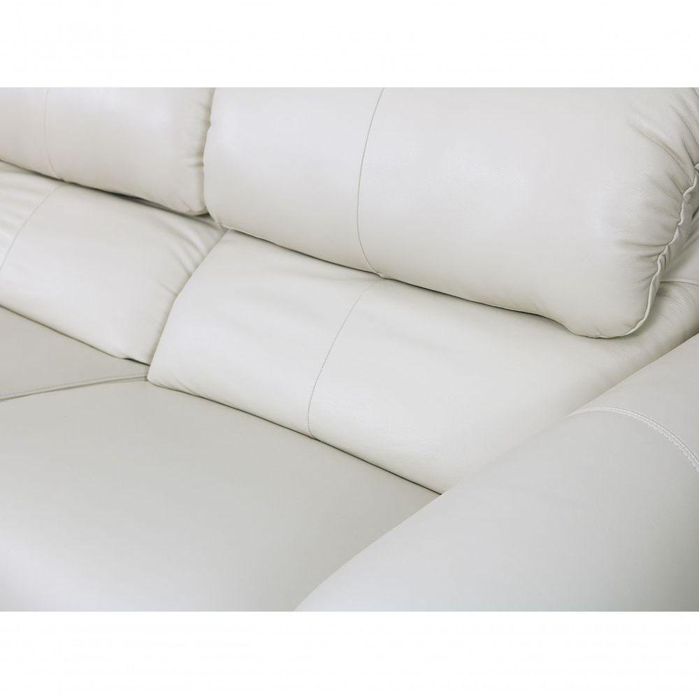 Sofá Reclinável Elétrico De Couro Belarus Off White - Mempra (3 Módulos) - 4