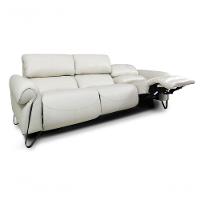 Sofá Reclinável Elétrico De Couro Belarus Off White - Mempra (3 Módulos) - 3