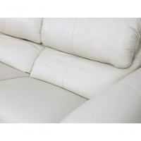 Sofá Reclinável Elétrico De Couro Belarus Off White - Mempra (3 Módulos)