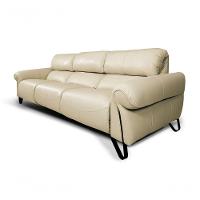 Sofá Reclinável Elétrico De Couro Belarus Manteiga - Mempra (3 Módulos) - 2