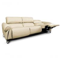 Sofá Reclinável Elétrico De Couro Belarus Manteiga - Mempra (3 Módulos) - 3