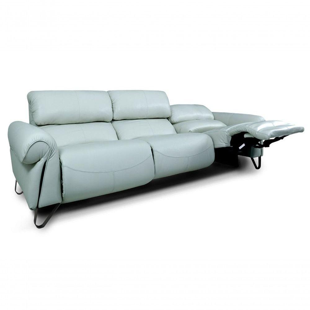 Sofá Reclinável Elétrico De Couro Belarus Aqua - Mempra (3 Módulos) - 3