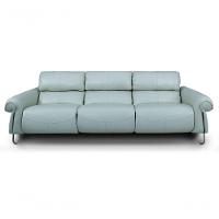 Sofá Reclinável Elétrico De Couro Belarus Aqua - Mempra (3 Módulos) - 1