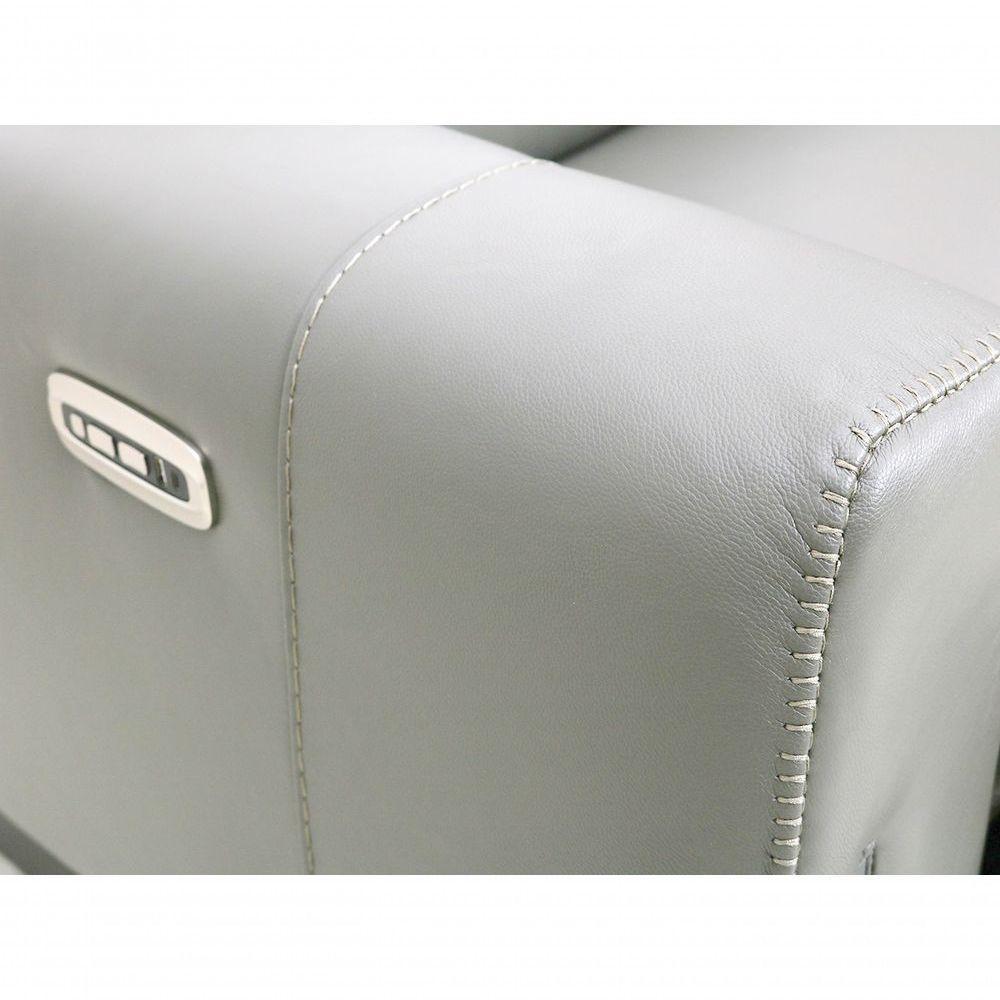 Sofá Reclinável Elétrico De Couro Legend Grizzy - Mempra - 3