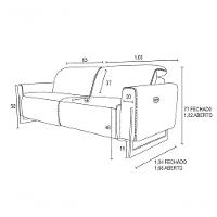 Sofá Reclinável Elétrico De Couro Legend Grizzy - Mempra - 4