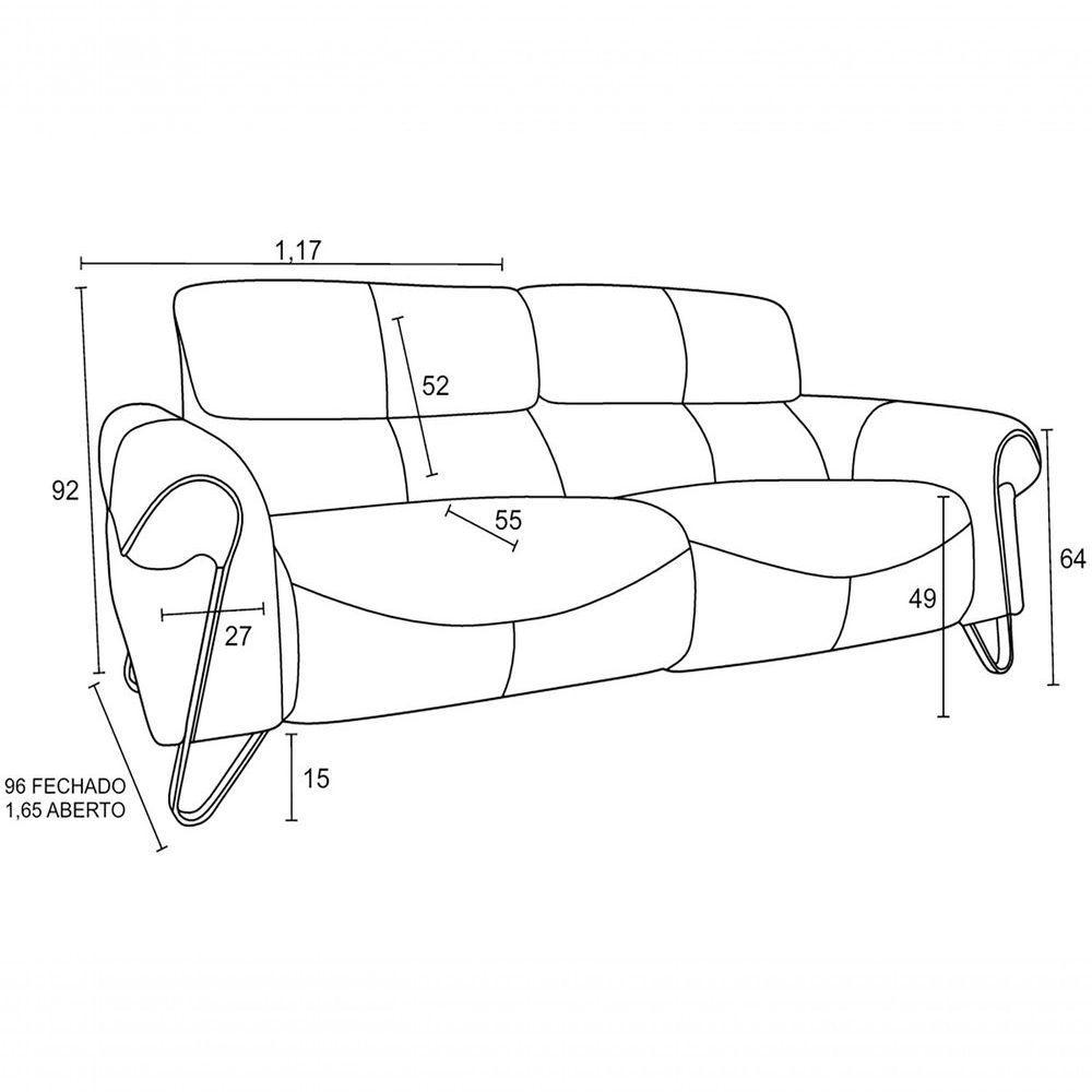 Sofá Reclinável Elétrico De Couro Belarus Soft Mel - Mempra - 5