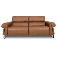 Sofá Reclinável Elétrico De Couro Belarus Soft Mel - Mempra - 1