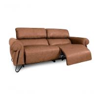 Sofá Reclinável Elétrico De Couro Belarus Soft Mel - Mempra - 3