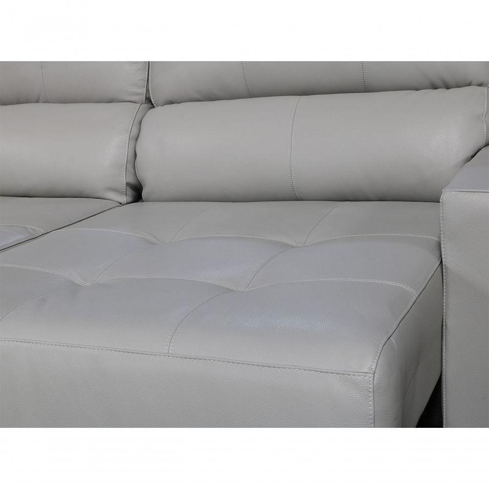 Sofá Retrátil E Reclinável De Couro Atami 2,50 M Grizzy - Mempra Design - 4