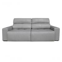 Sofá Retrátil E Reclinável De Couro Atami 2,50 M Grizzy - Mempra Design - 1