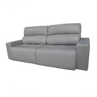 Sofá Retrátil E Reclinável De Couro Atami 2,50 M Grizzy - Mempra Design - 2