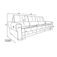 Sofá Reclinável De Couro Lisboa 3 Lugares Couro Turquese - Mempra - 4