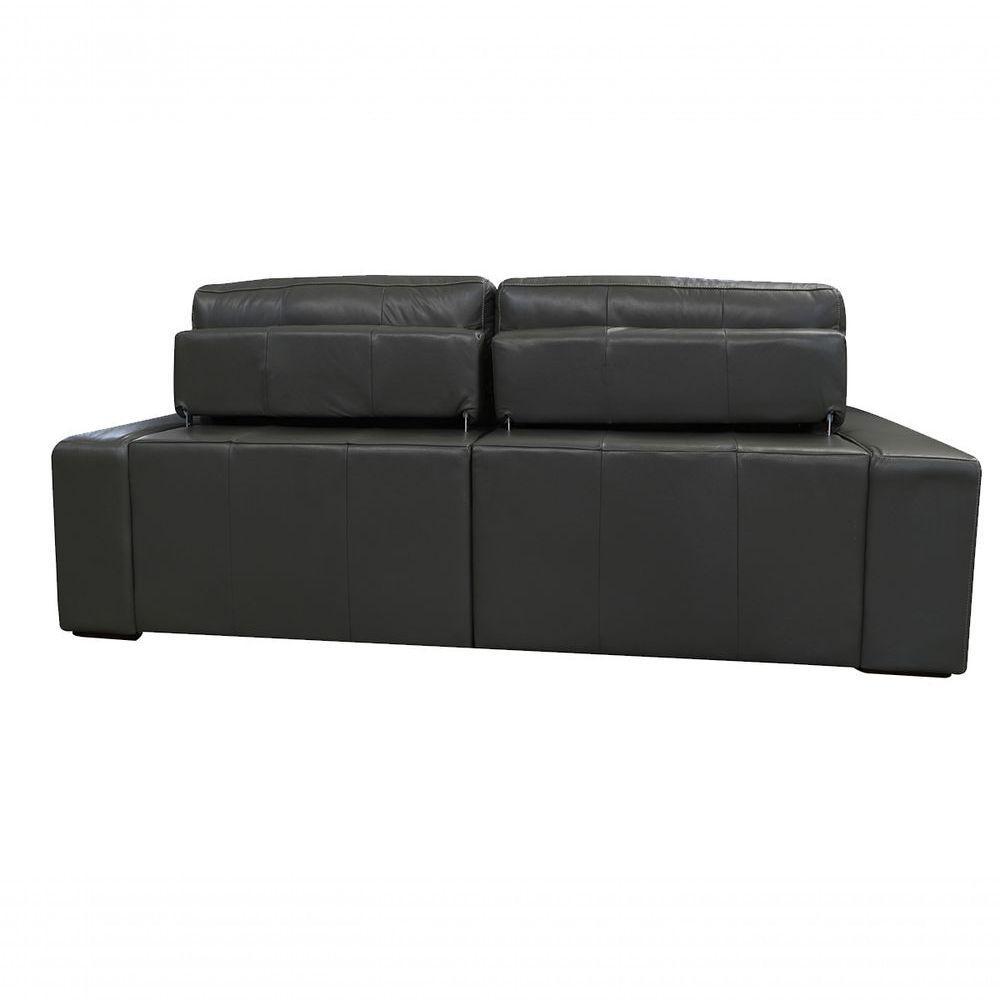 Sofá Retrátil E Reclinável De Couro Atami 2,50 M Graphite - Mempra Design - 4