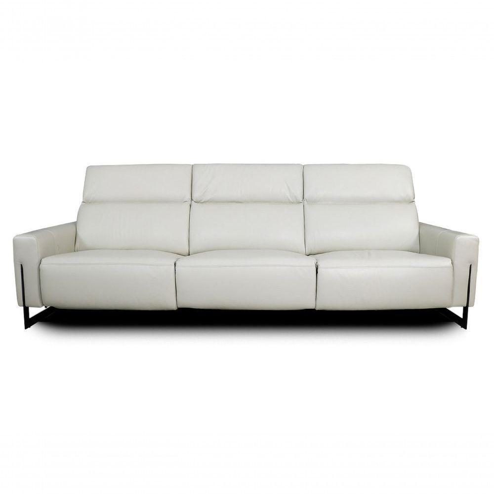 Sofá Reclinável Elétrico De Couro Legend Off White- Mempra (3 Módulos) - 1