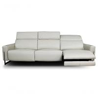 Sofá Reclinável Elétrico De Couro Legend Off White- Mempra (3 Módulos) - 3