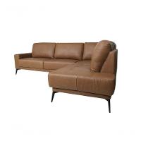 Sofá De Couro Rubi 2 Lugares Com Chaise Direita Soft Mel - Mempra Design - 3