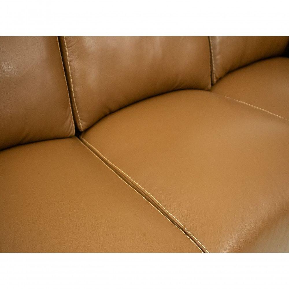 Sofá De Couro Lexus 3 Lugares Brown - Mempra - 2