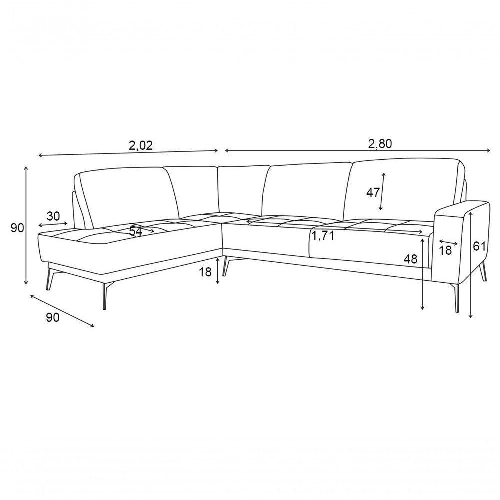Sofá De Couro Rubi 3 Lugares Com Chaise Esquerda Soft Tabaco - Mempra Design - 5