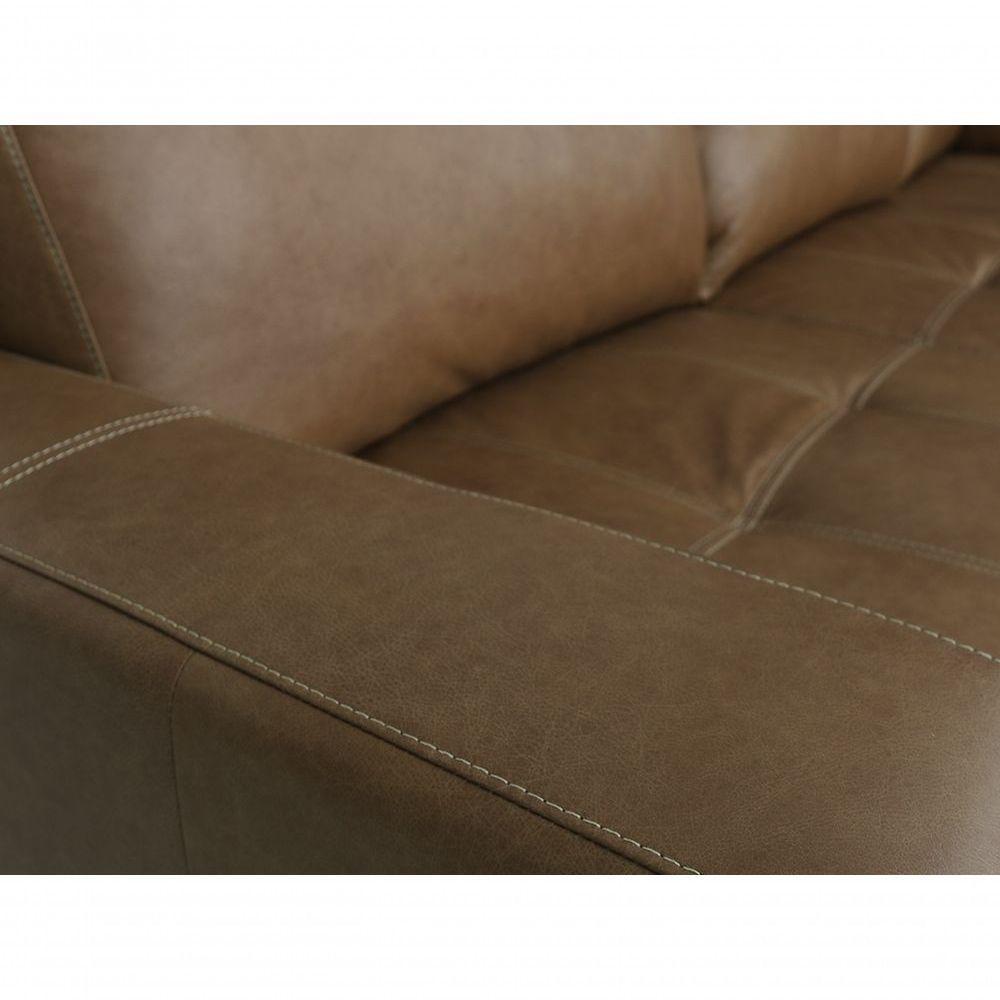 Sofá De Couro Rubi 3 Lugares Com Chaise Direita Soft Mel - Mempra Design - 5
