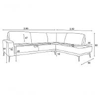 Sofá De Couro Rubi 3 Lugares Com Chaise Direita Soft Mel - Mempra Design - 6