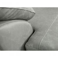 Sofá De Couro Hannover 3 Lugares Com Chaise Esquerda - Soft Gray