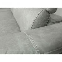 Sofá De Couro Hannover 3 Lugares Com Chaise Esquerda - Soft Gray - 6