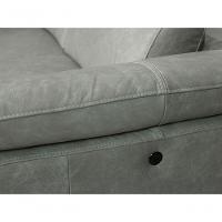 Sofá De Couro Hannover 3 Lugares Com Chaise Esquerda - Soft Gray - 8
