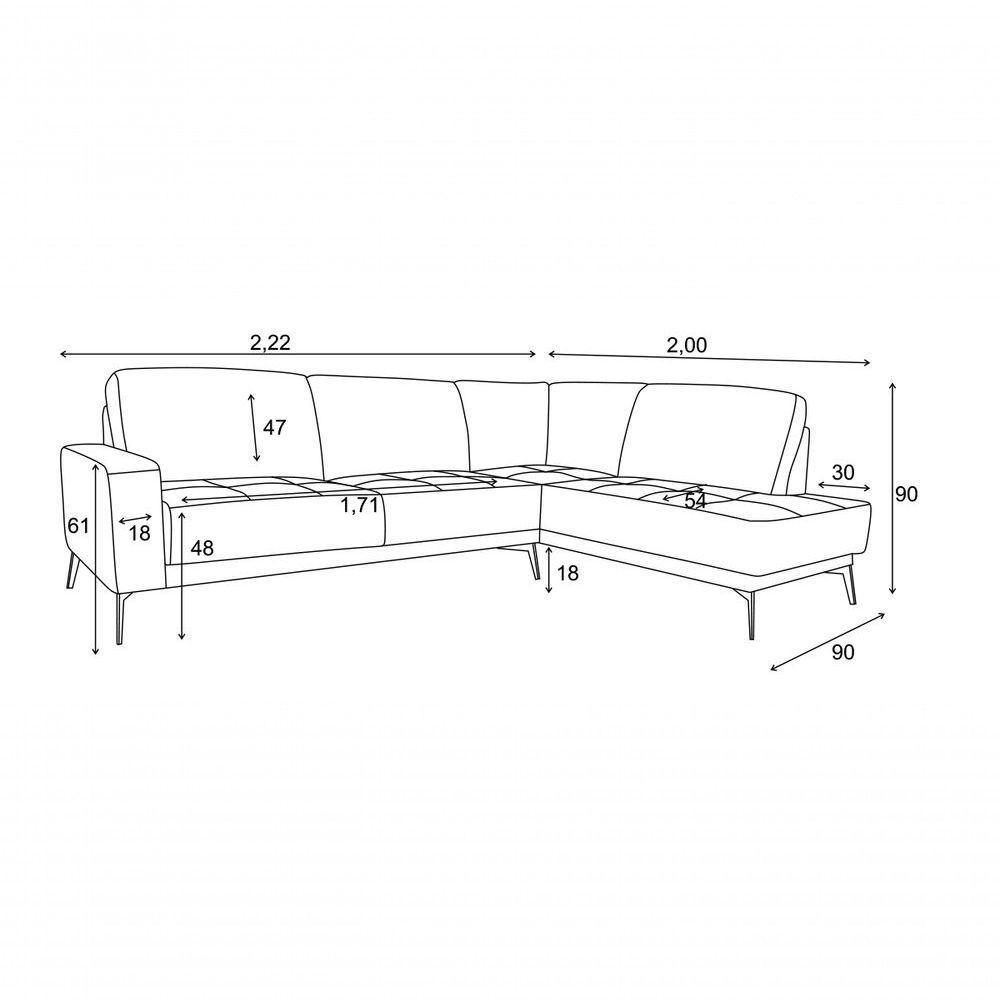 Sofá De Couro Rubi 2 Lugares Com Chaise Esquerda Soft Tabaco - Mempra Design - 5