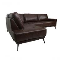 Sofá De Couro Rubi 2 Lugares Com Chaise Esquerda Soft Tabaco - Mempra Design - 3