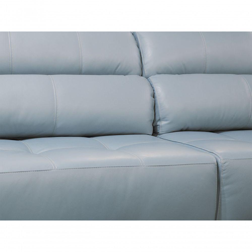 Sofá Retrátil E Reclinável De Couro Atami 2,30 M Light Blue - Mempra Design - 4